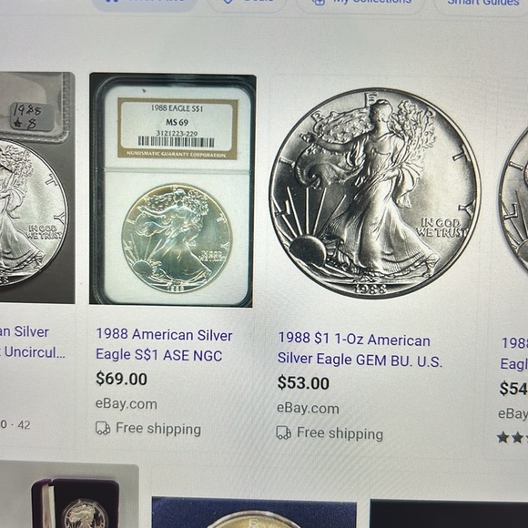 2 silver dollar from 1988 (sold separate for 55 each) - Picture 5 of 6